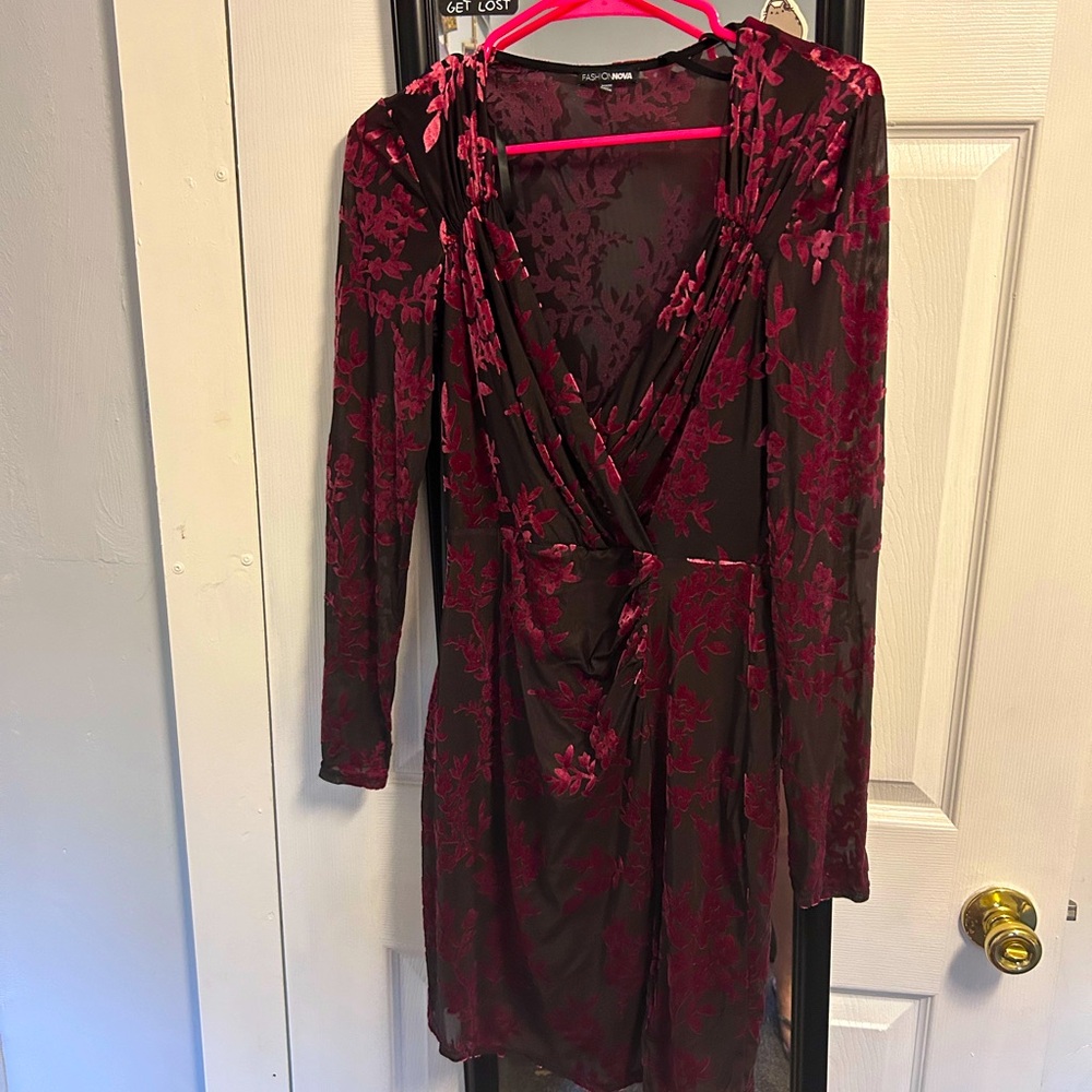 Sheer floral cocktail dress